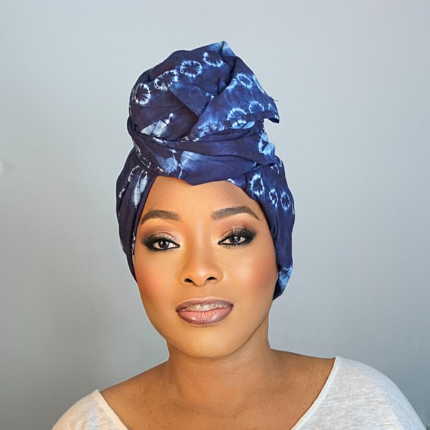 Indigo turban scarf Adire