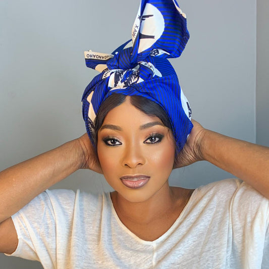 Foulard-Turban mit Speed-Bird-Muster aus afrikanischem Wachs