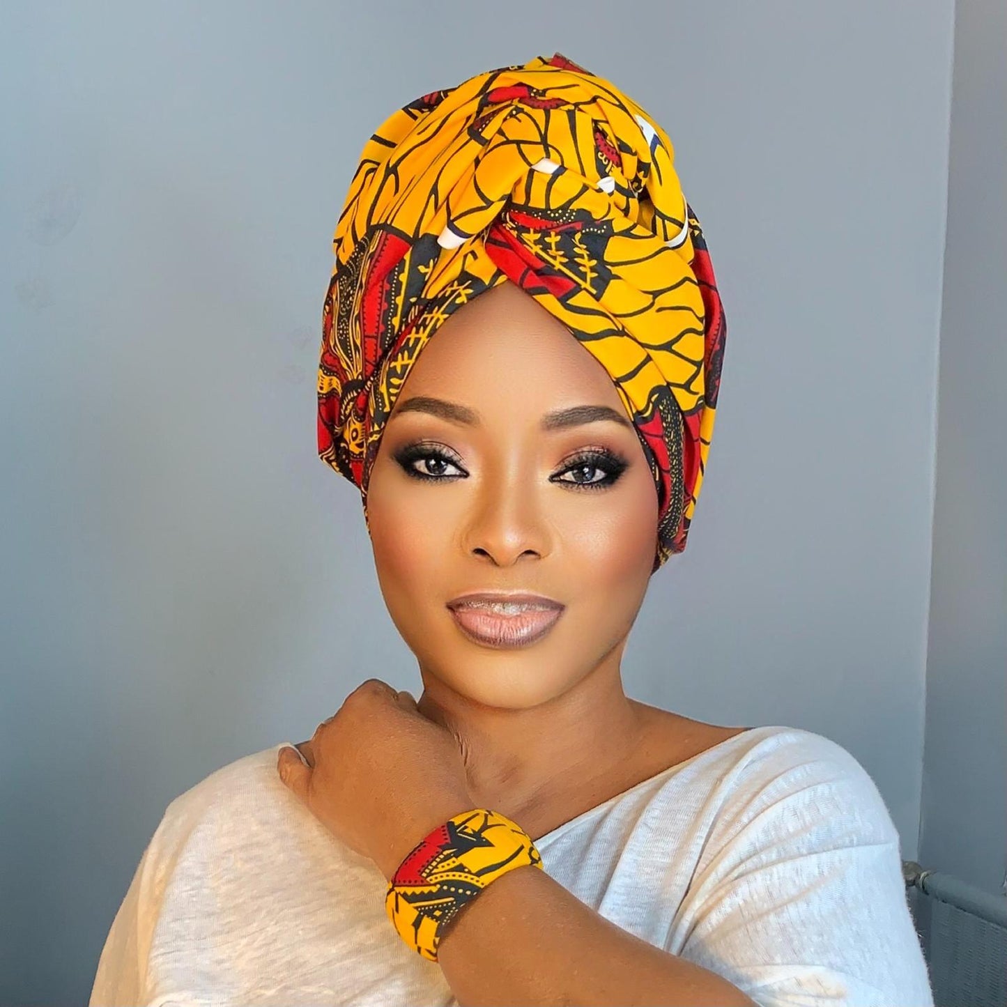 Fourlard turban Multicolored African wax