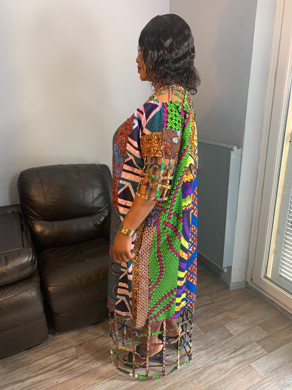 Robe Patchwork Longue a Grillage Wax De Qualité Tendance Coton