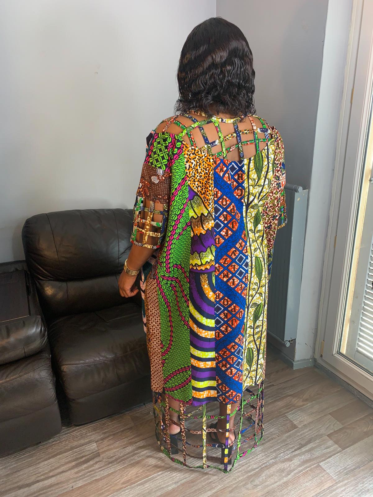 Robe Patchwork Longue a Grillage Wax De Qualité Tendance Coton