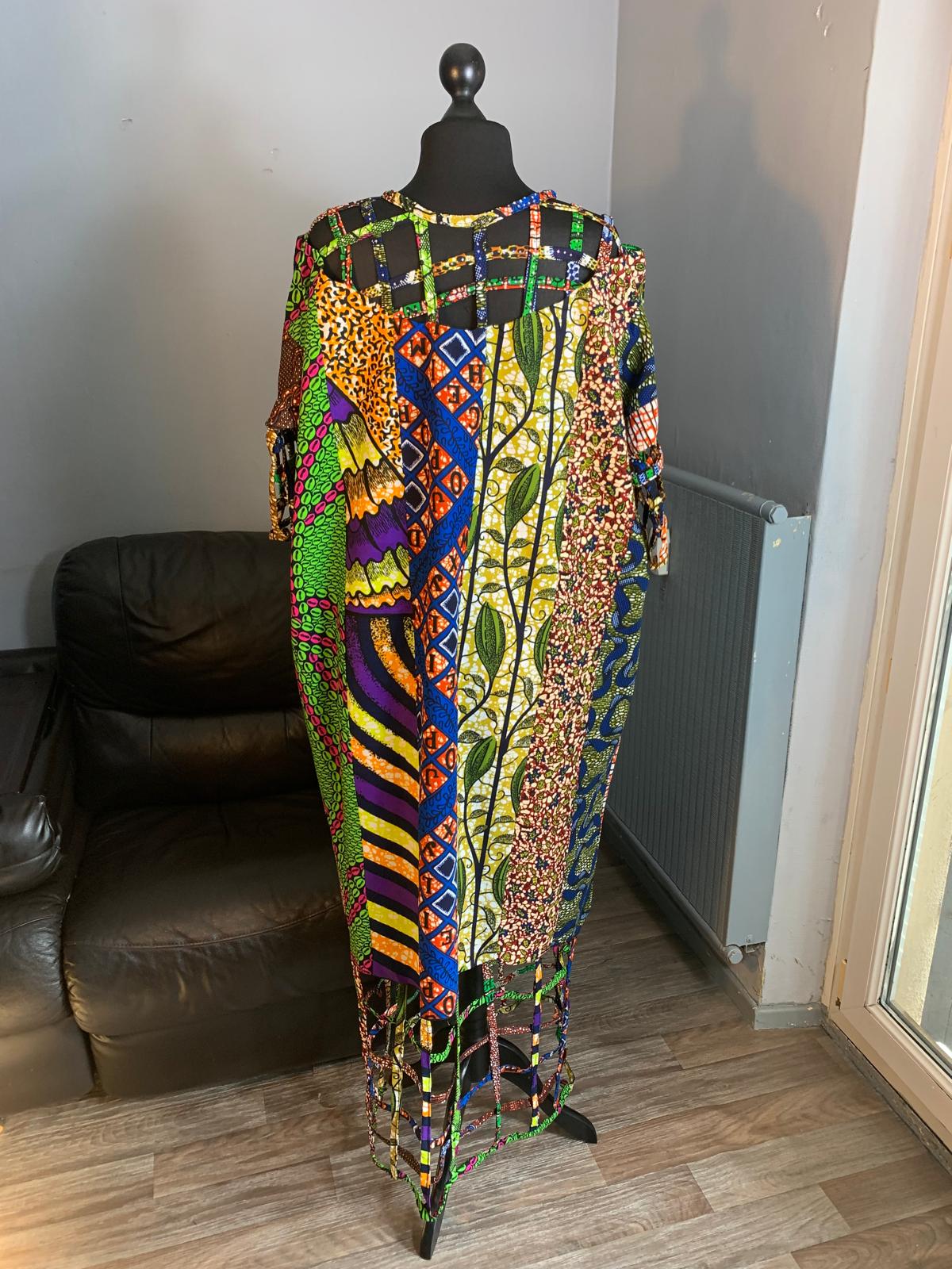 Robe Patchwork Longue a Grillage Wax De Qualité Tendance Coton