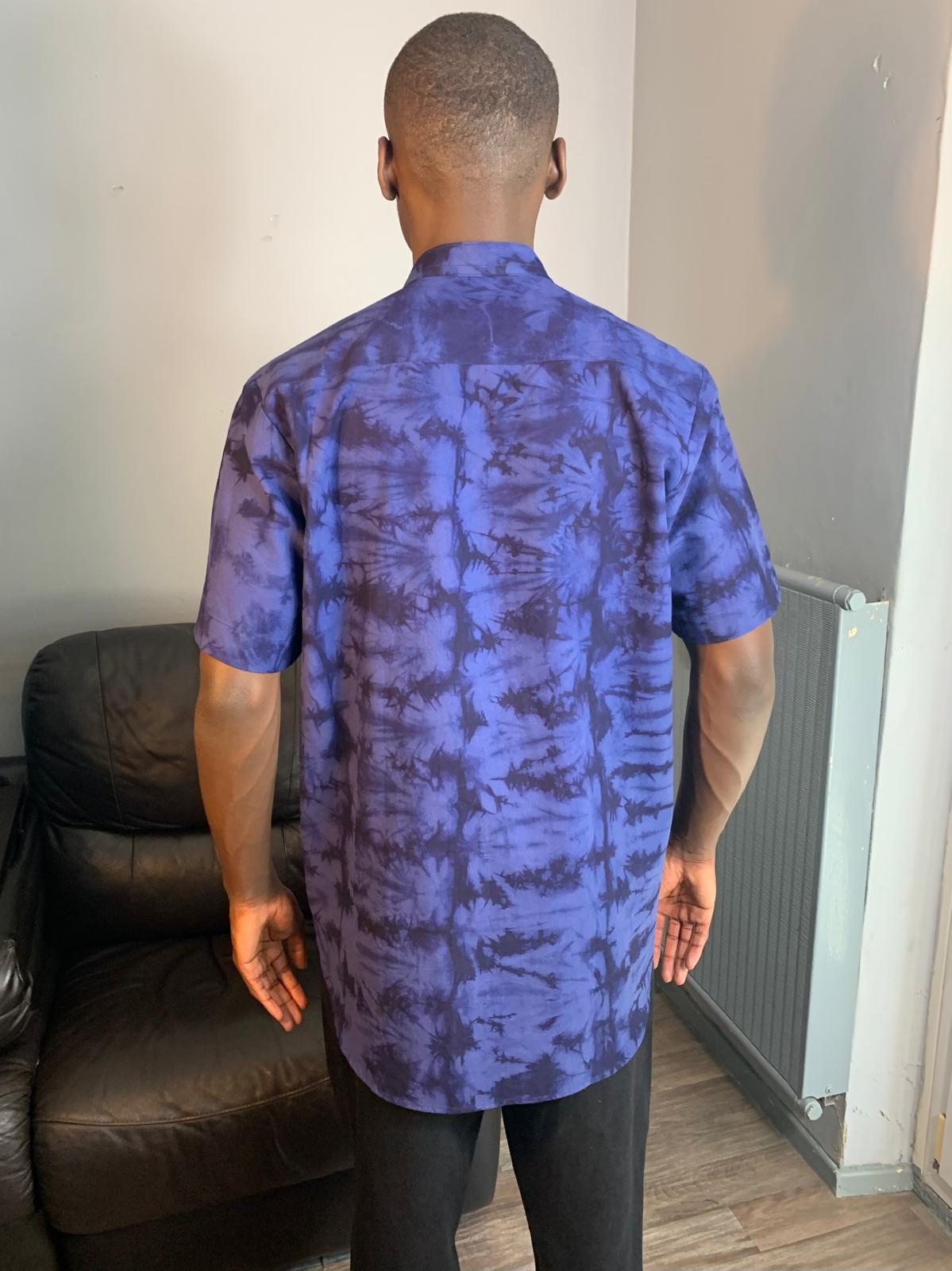 Chemise homme Indigo Batik Bleu Marine 100% Coton
