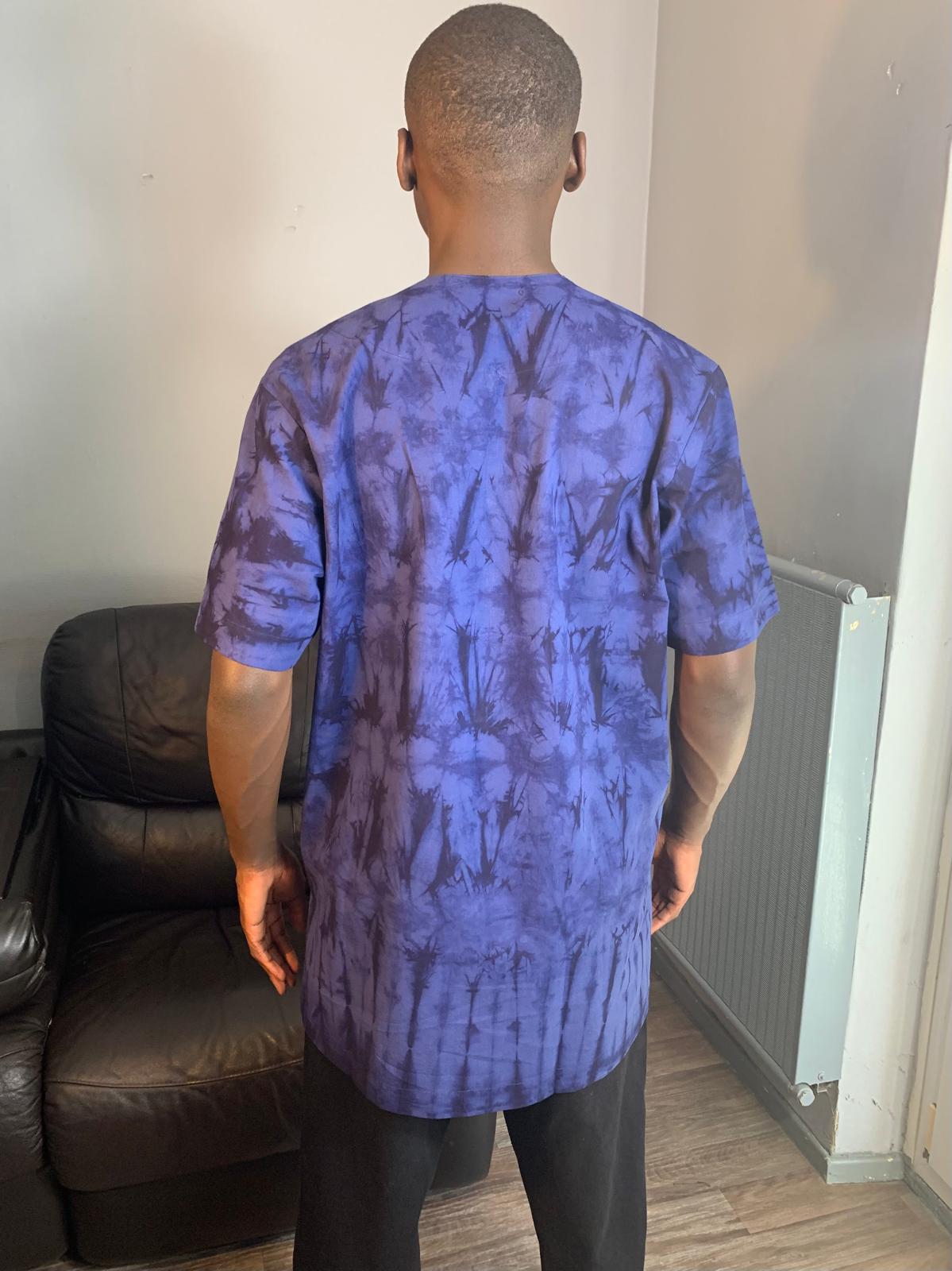 Chemise homme Indigo Batik Bleu Marine 100% Coton