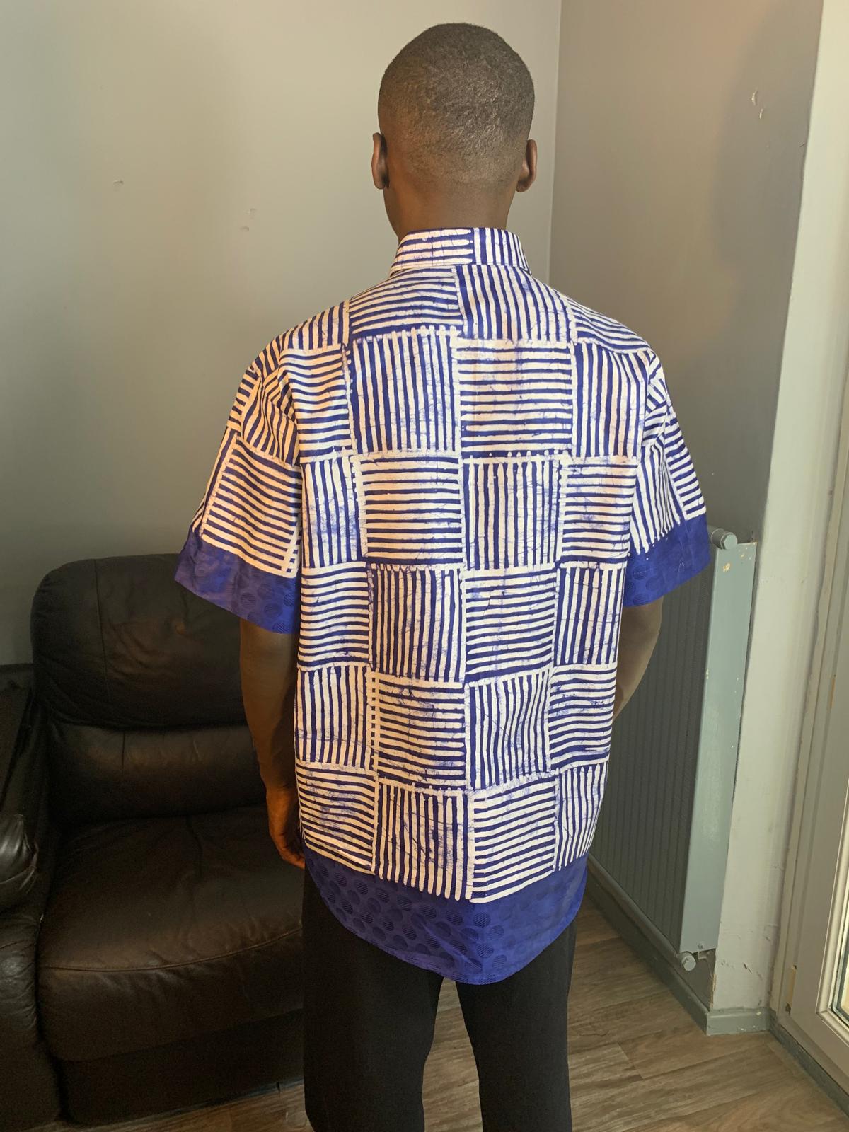 Men's Batik Bazin Adire Kampala Shirt
