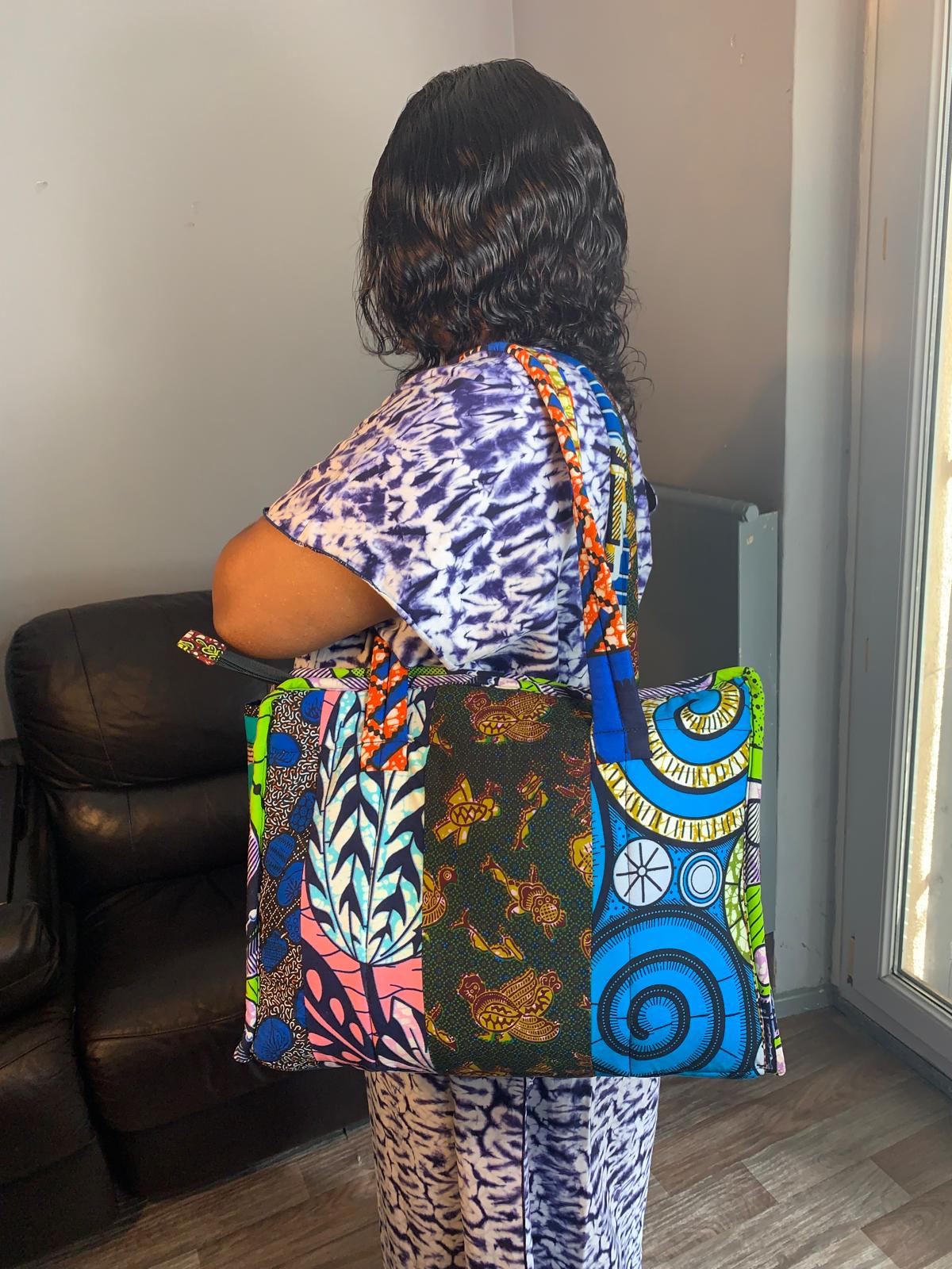 Quilted Patchwork Wax Ankara Bag For Women