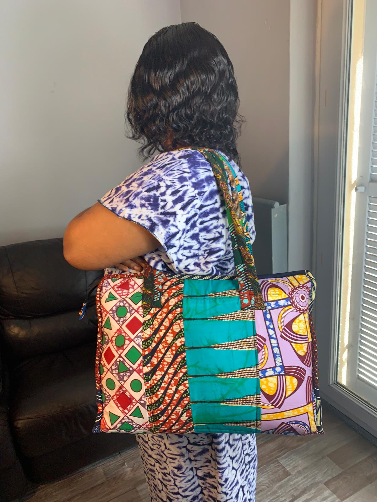 Quilted Patchwork Wax Ankara Bag For Women