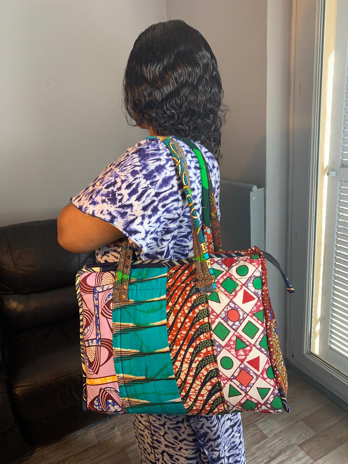 Quilted Patchwork Wax Ankara Bag For Women