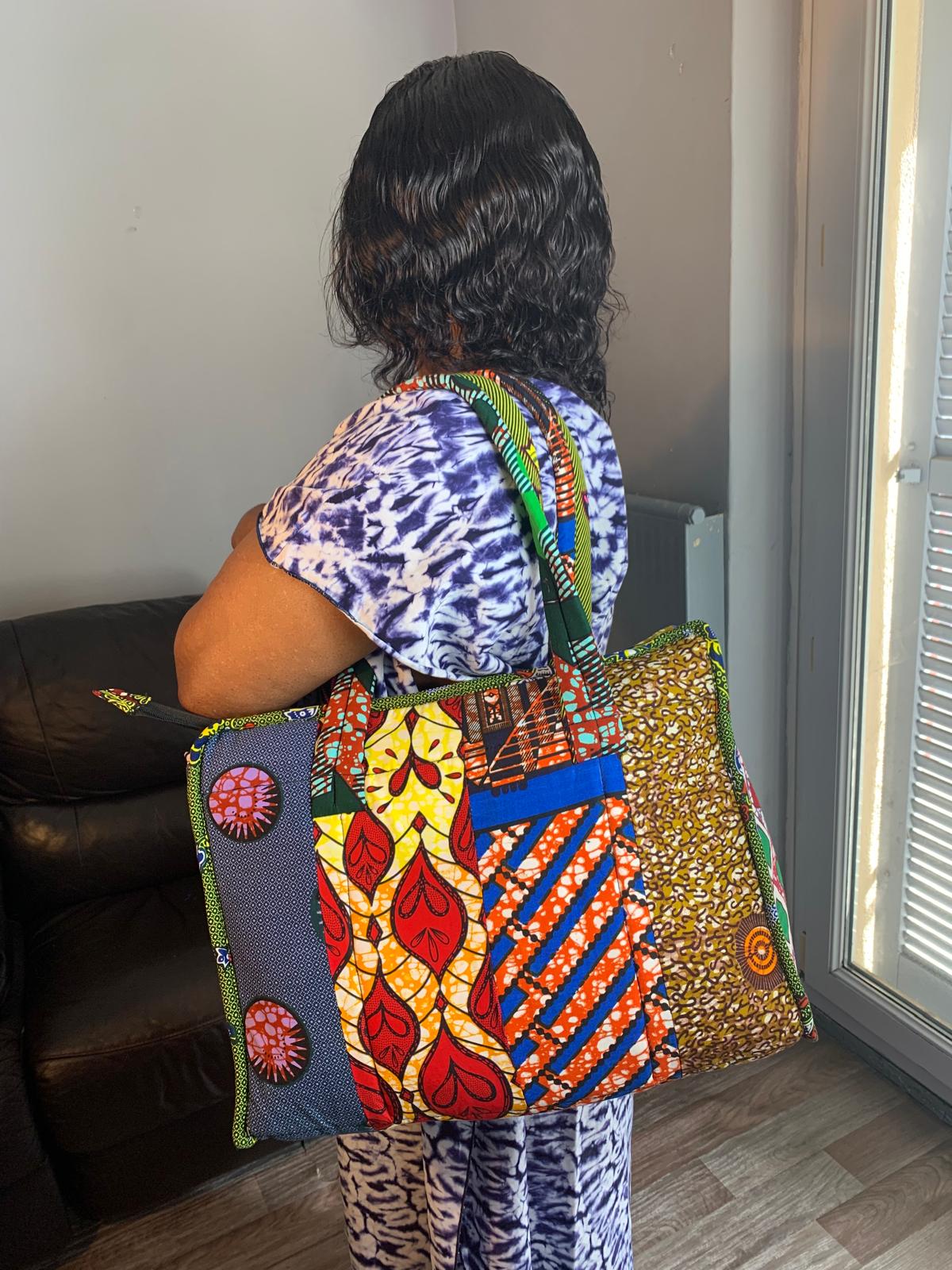 Quilted Patchwork Wax Ankara Bag For Women