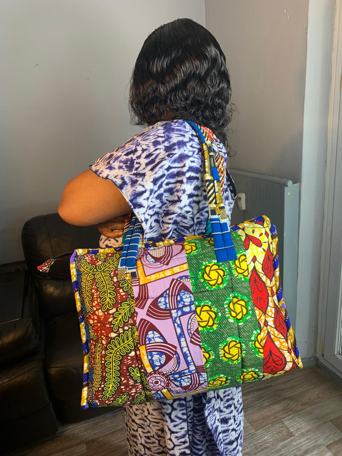 Quilted Patchwork Wax Ankara Bag For Women