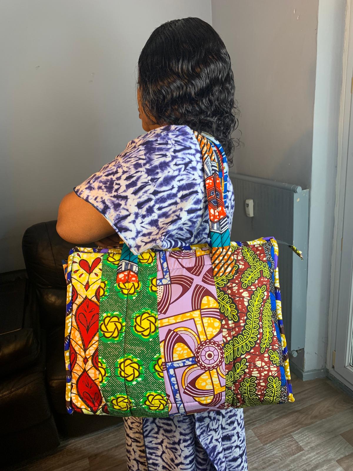 Quilted Patchwork Wax Ankara Bag For Women