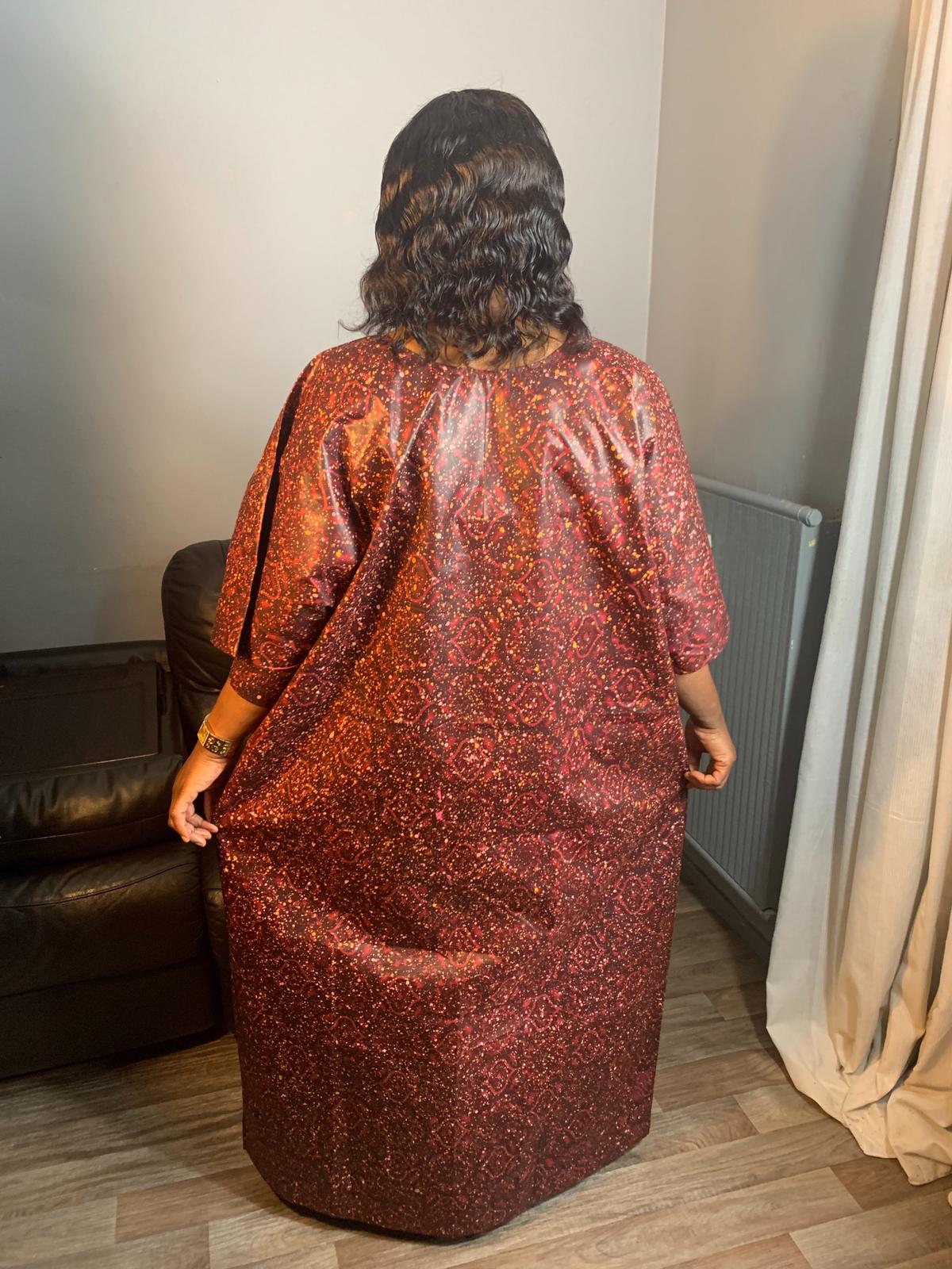 Langes Batikkleid, Tie and Dye, handgefertigt von Adire