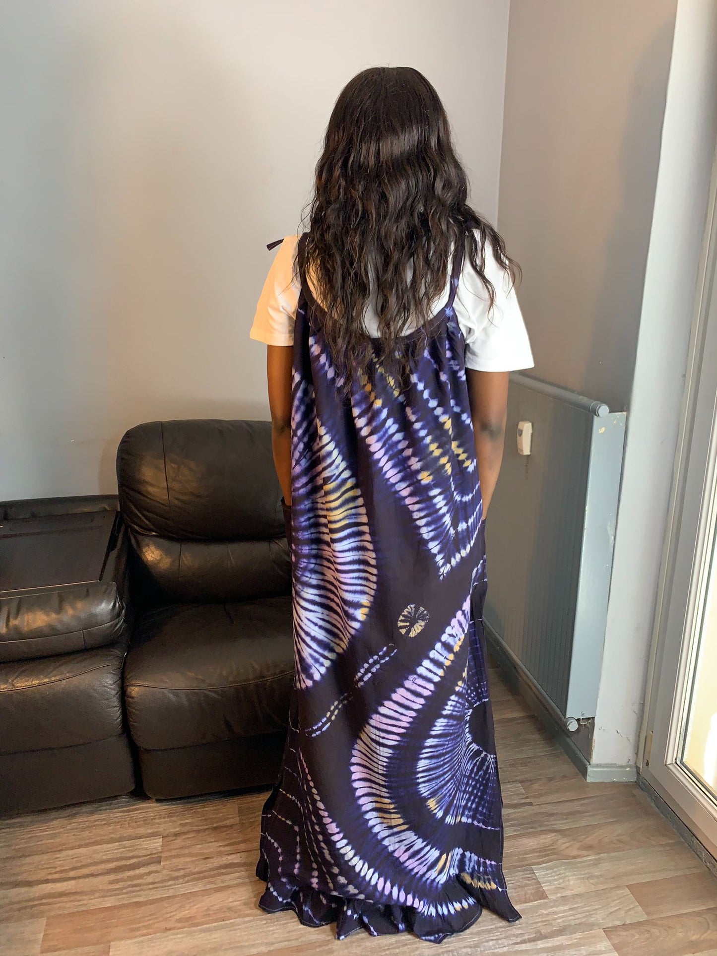 Robe Bleu Indigo Multicolore Tye and Dye 100% coton