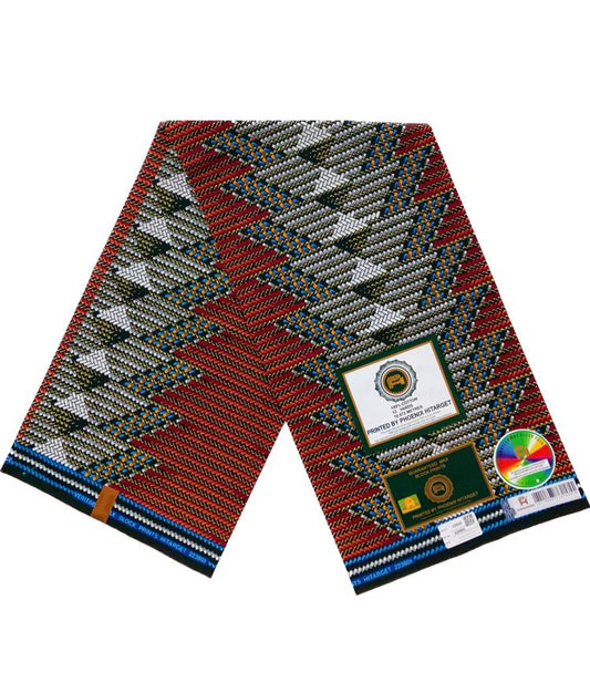 Afrikanischer Wachsstoff, 100 % Baumwolle, Ankara, 6 Meter, Wachs, Hitarget, authentische Ahoussaba-Kollektion