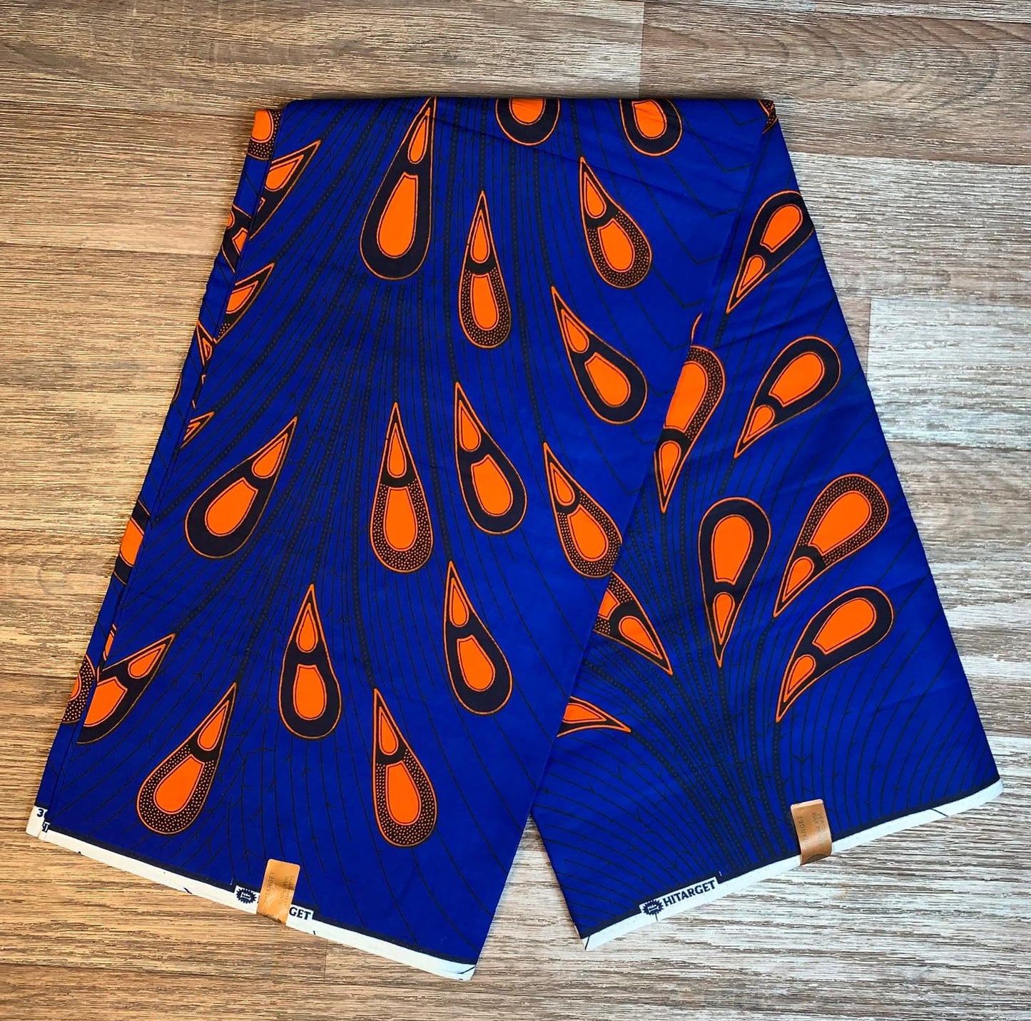 Tissus Wax Africain 100%Coton 1 à 12 Yards Marque "Hitarget" Wax Ampoules bleu
