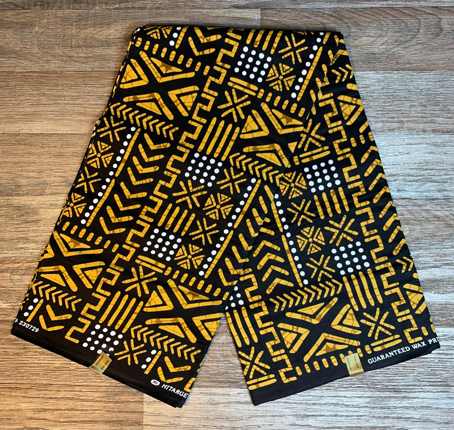 Tissus en Wax 1 à 6 Yards Marque "Hitarget" 100%Coton Wax Motif : Bogolan Design Ethnique