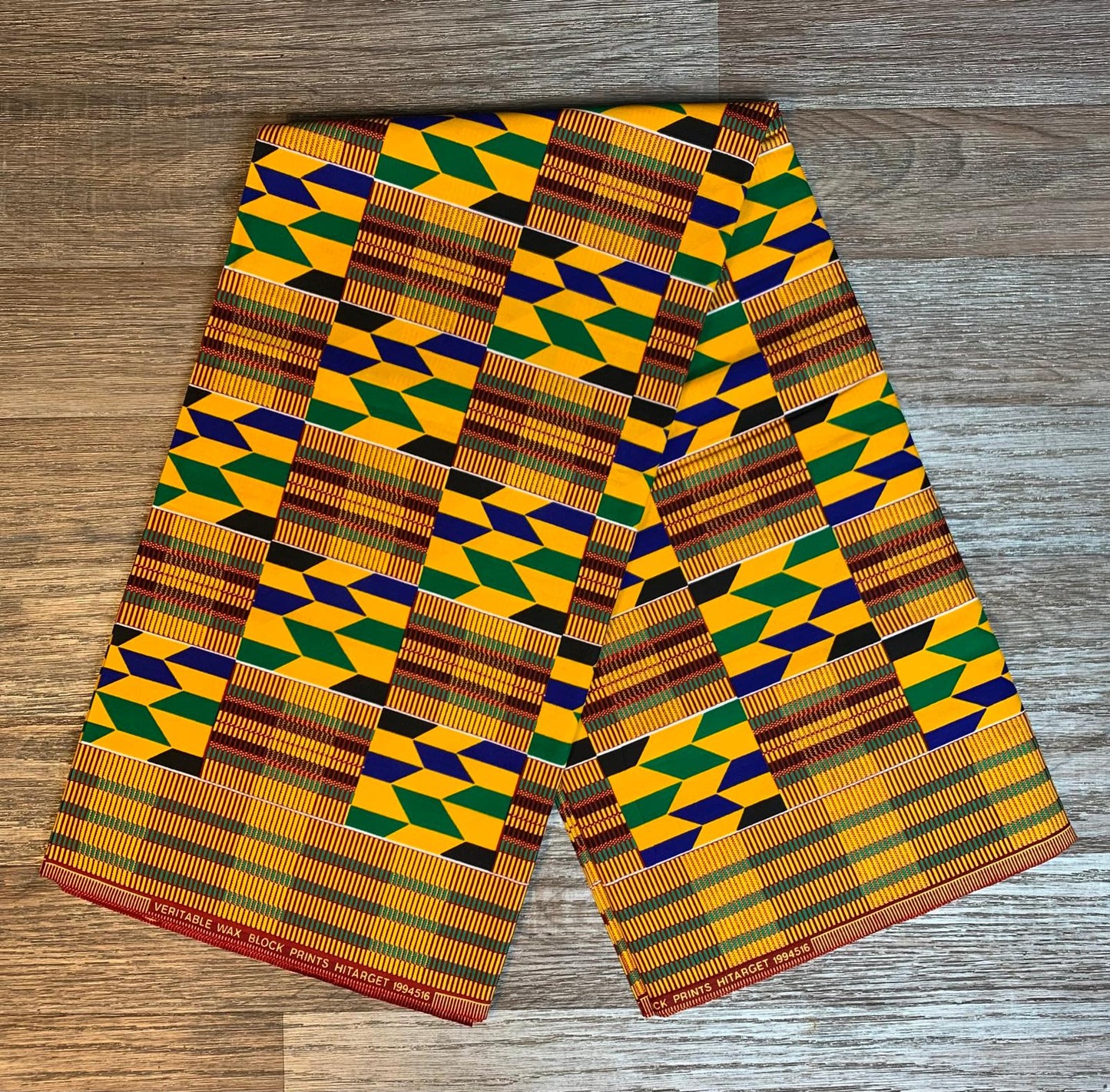 Tissus en Wax 1 à 5 Yards Marque "Hitarget" Wax Qualité Supérieure Real Wax Motif : Kente