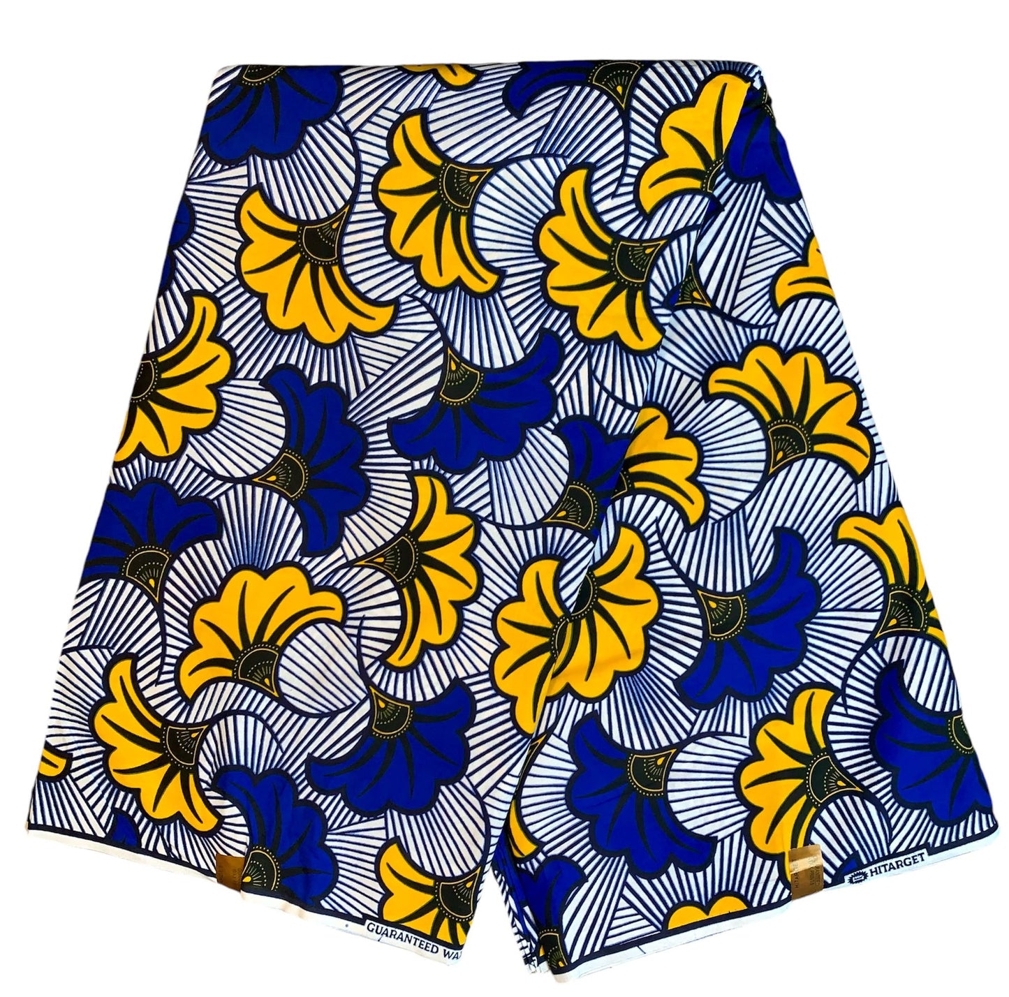 Tissus Wax Africain 100% Coton Ankara De 1 à 12 yards Wax Hitarget Fleur de Mariage Jaune Multicolore