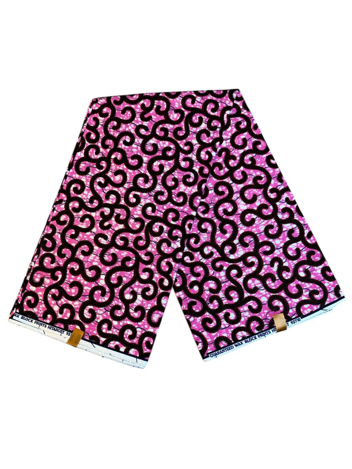 Tissus Wax Africain 100% Coton Ankara 1 à 6 yards Wax Hitarget Macaroni Pink Ankara rose