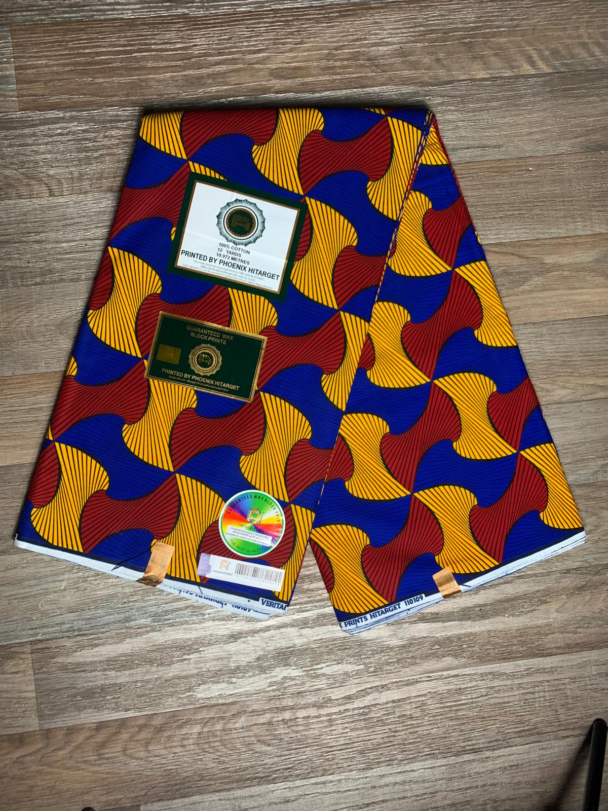 Tissus Wax Africain 1 à 12 Yards Marque "Hitarget" Wax Ma chérie ne tourne pas le dos