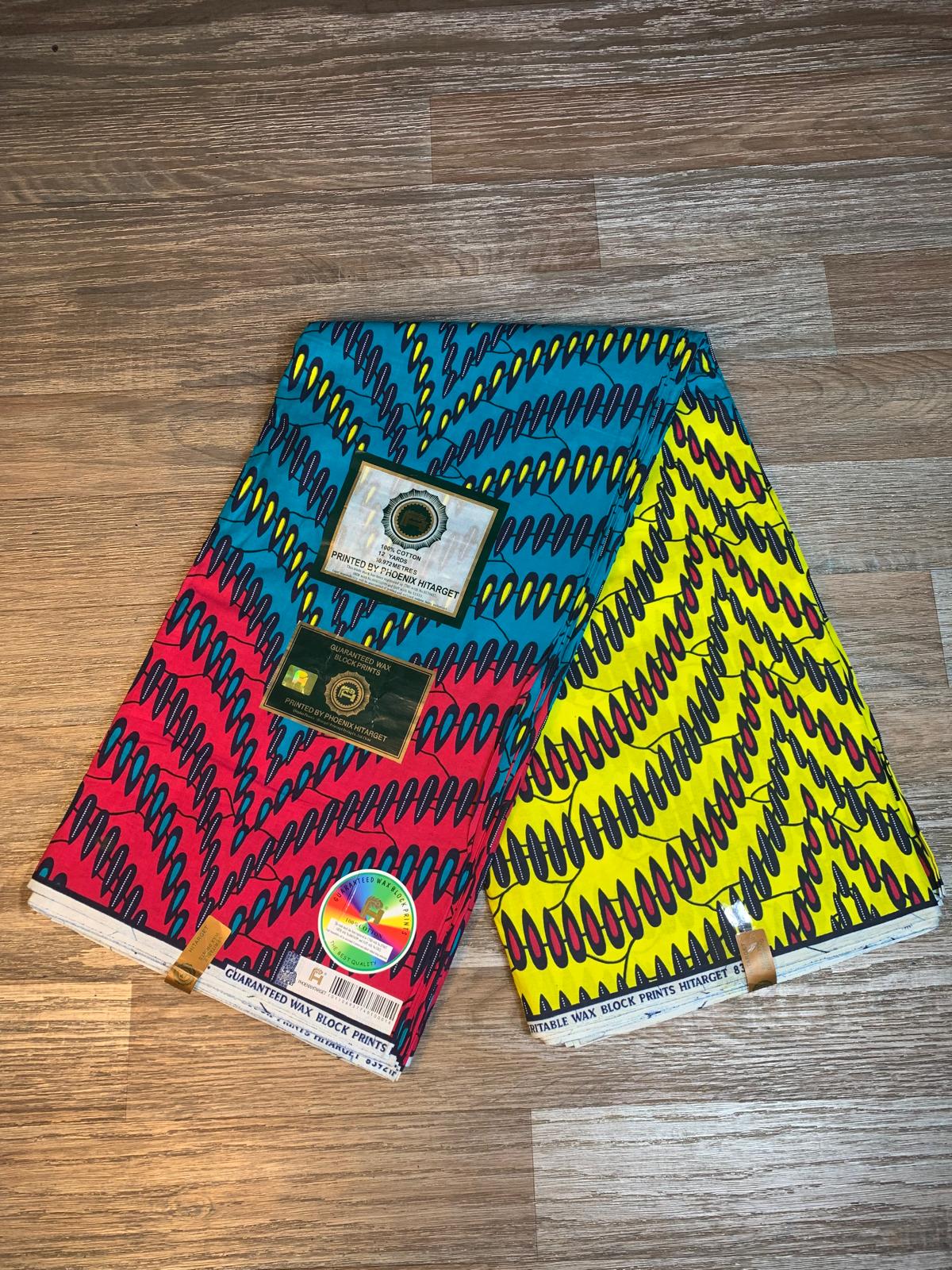Tissus Wax Africain 100% Coton Ankara 1 à 6 yards Wax Hitarget wax multicolore