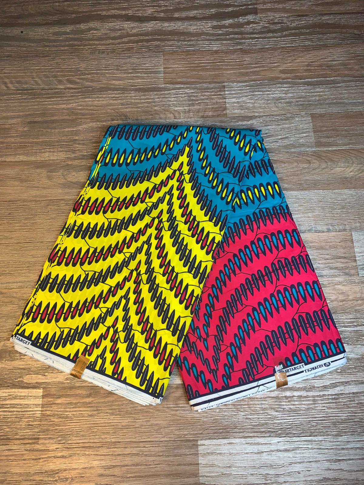 Tissus Wax Africain 100% Coton Ankara 1 à 6 yards Wax Hitarget wax multicolore
