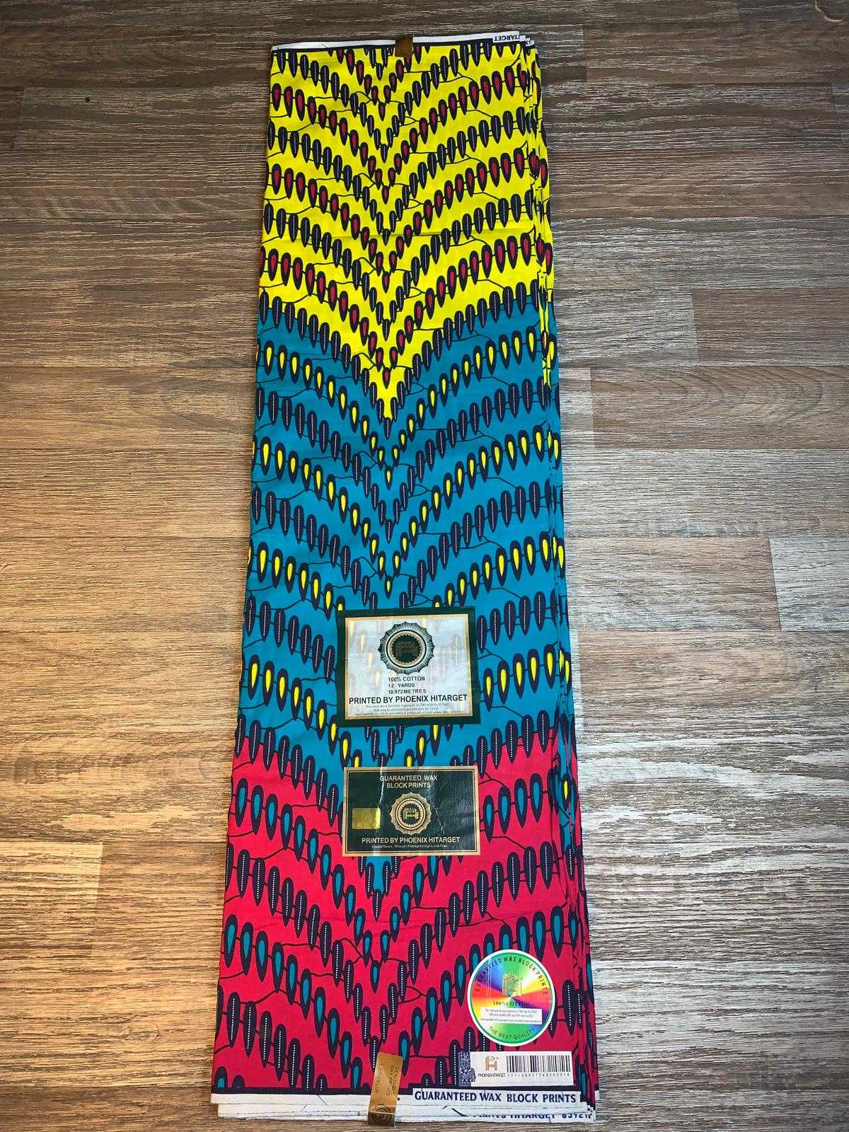 Tissus Wax Africain 100% Coton Ankara 1 à 6 yards Wax Hitarget wax multicolore