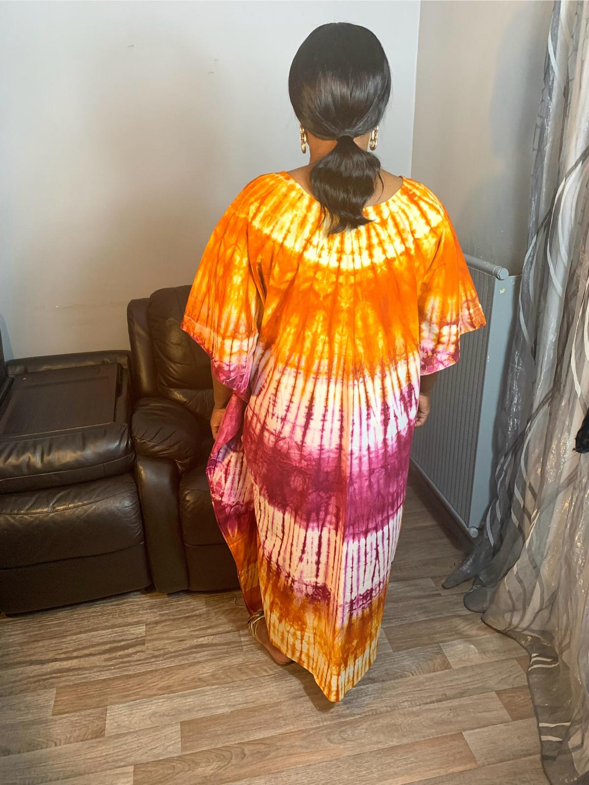 Robe Longue Batik makeba Tye and Dye 100% Coton doux