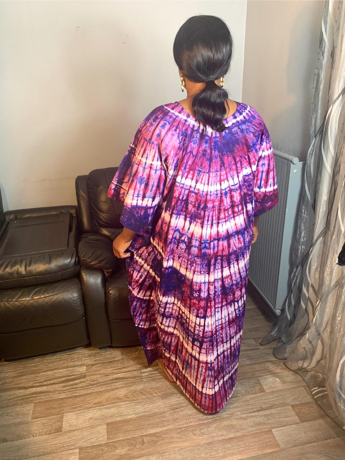 Robe Longue Batik makeba Tye and Dye 100% Coton doux