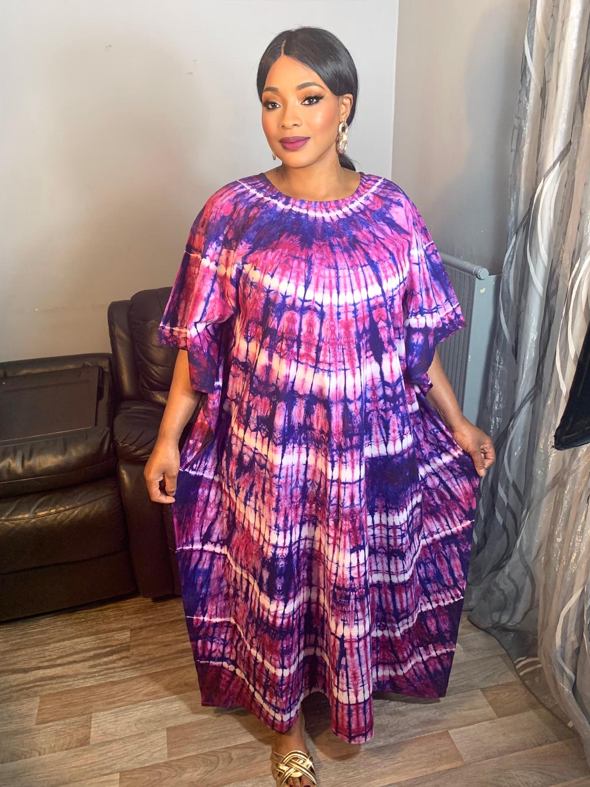 Robe Longue Batik makeba Tye and Dye 100% Coton doux
