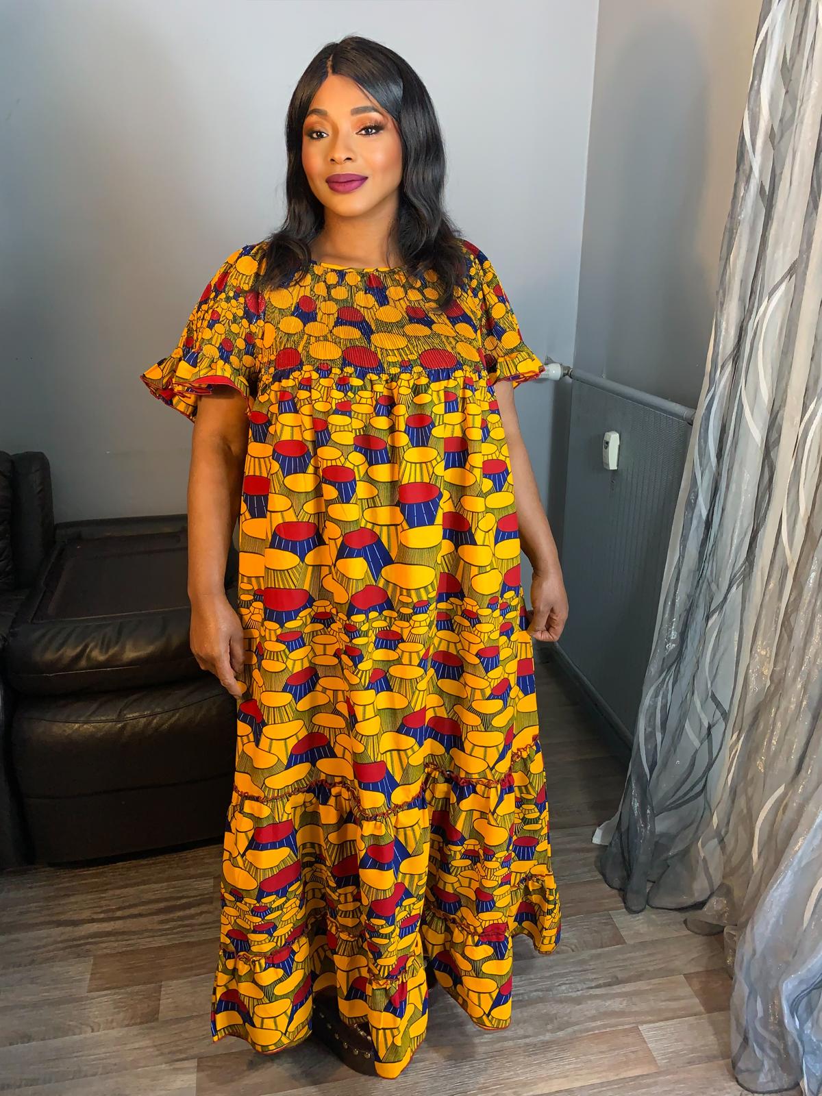 Robe Wax Africain Longue Ovale King Chai's