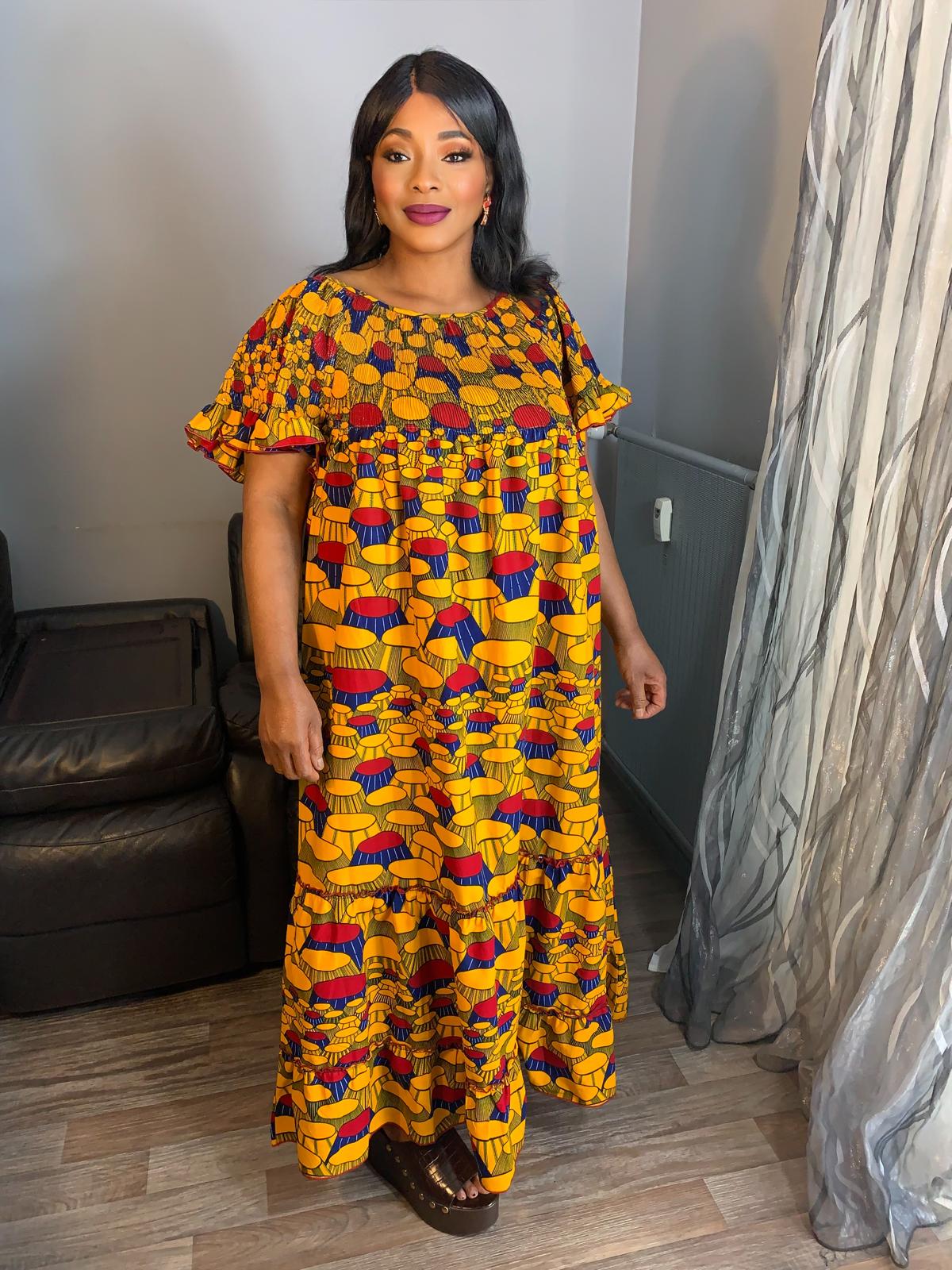 Robe Wax Africain Longue Ovale King Chai's