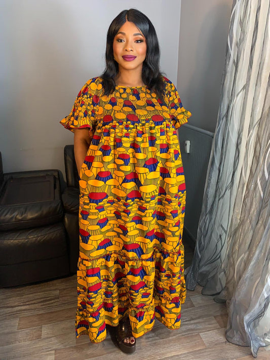 Robe Wax Africain Longue Ovale King Chai's