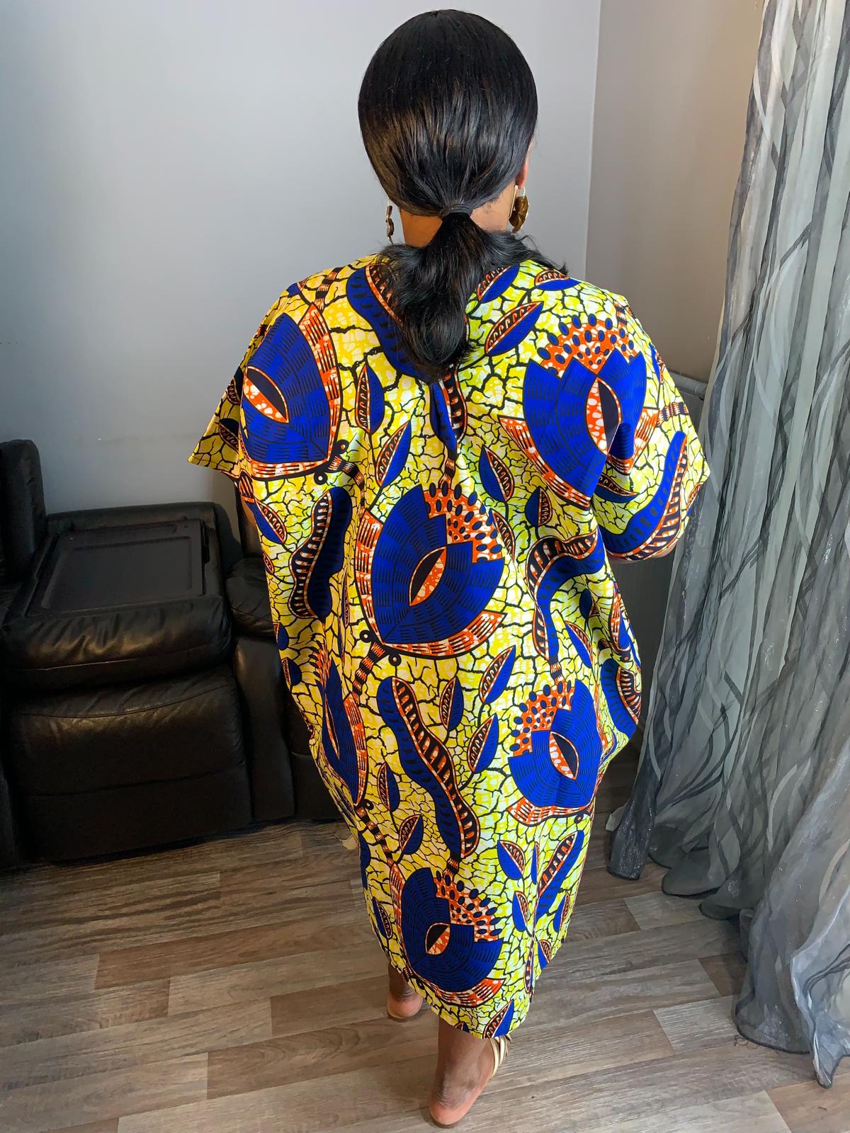 Robe Femme Wax, Ankara 100% Coton Robe Midi ; motif : Collection Design