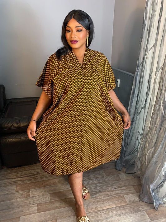 Robe  Femme wax, Ankara 100% Coton Robe Midi   motif: Écaille