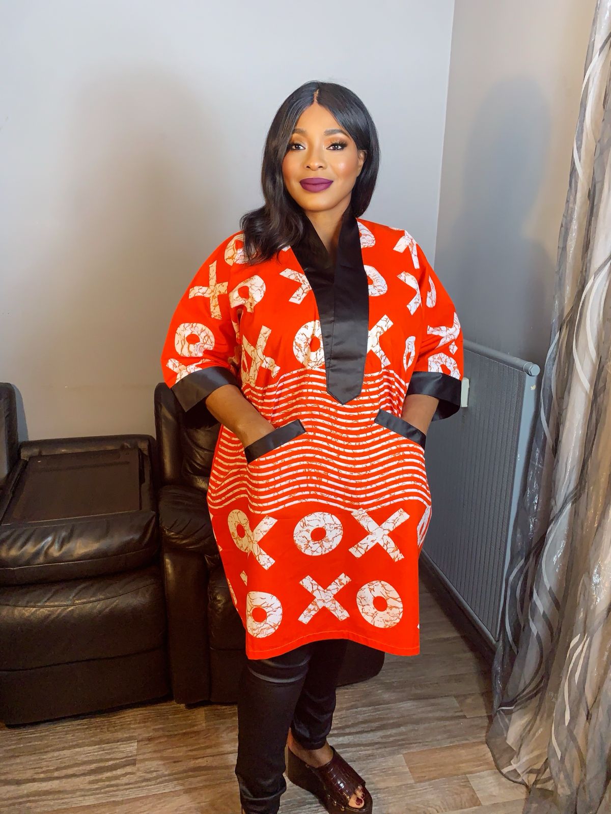 Robe Wax OX Duchesse Orange Wax Ankara 100%Coton