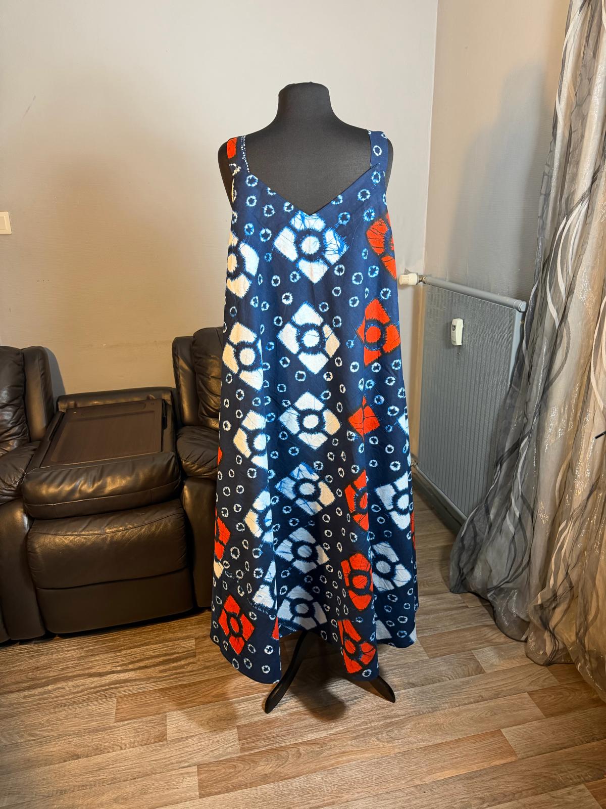Robe Femme Longue robe 0vale Wax Africain"Wax 100% Coton