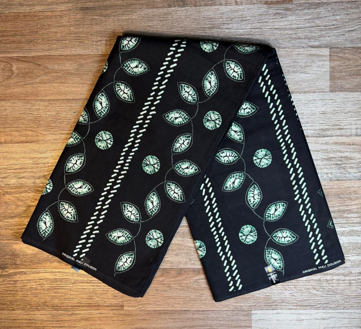 Tissus Wax Africain 1 à 6 yards Wax Mali Dogon" 100% Coton Indigo Verte