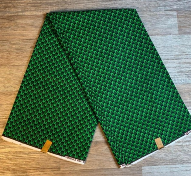 Tissus Wax 1 a 12 yards Wax Africain Wax 100% Coton Écailles Vert