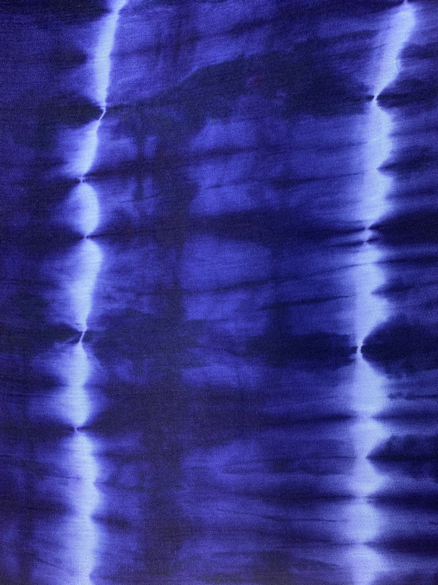 Hand Dyed Indigo Blue Cotton Double Gauze Long Scarf