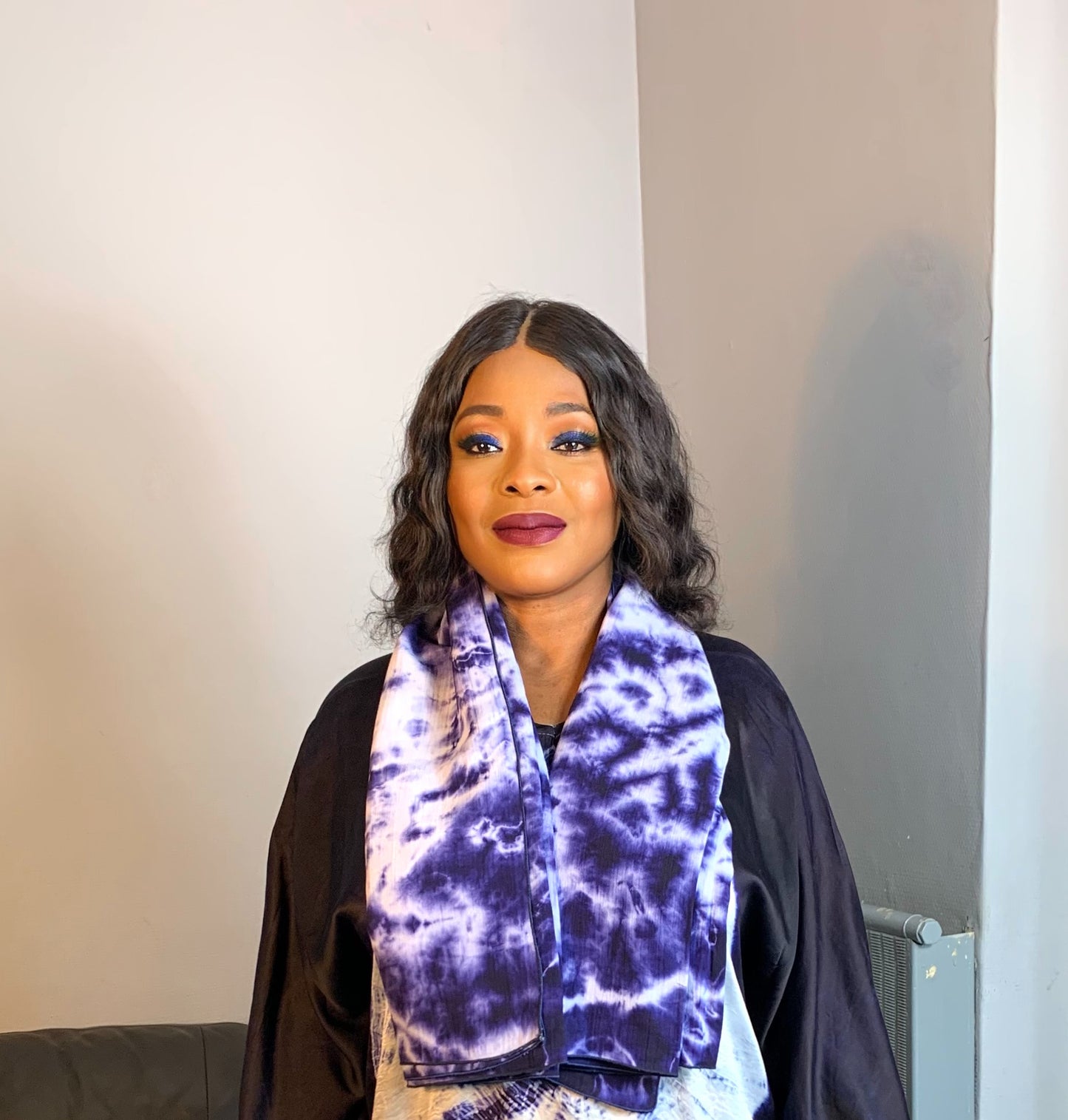 Hand Dyed Indigo Blue Cotton Double Gauze Long Scarf