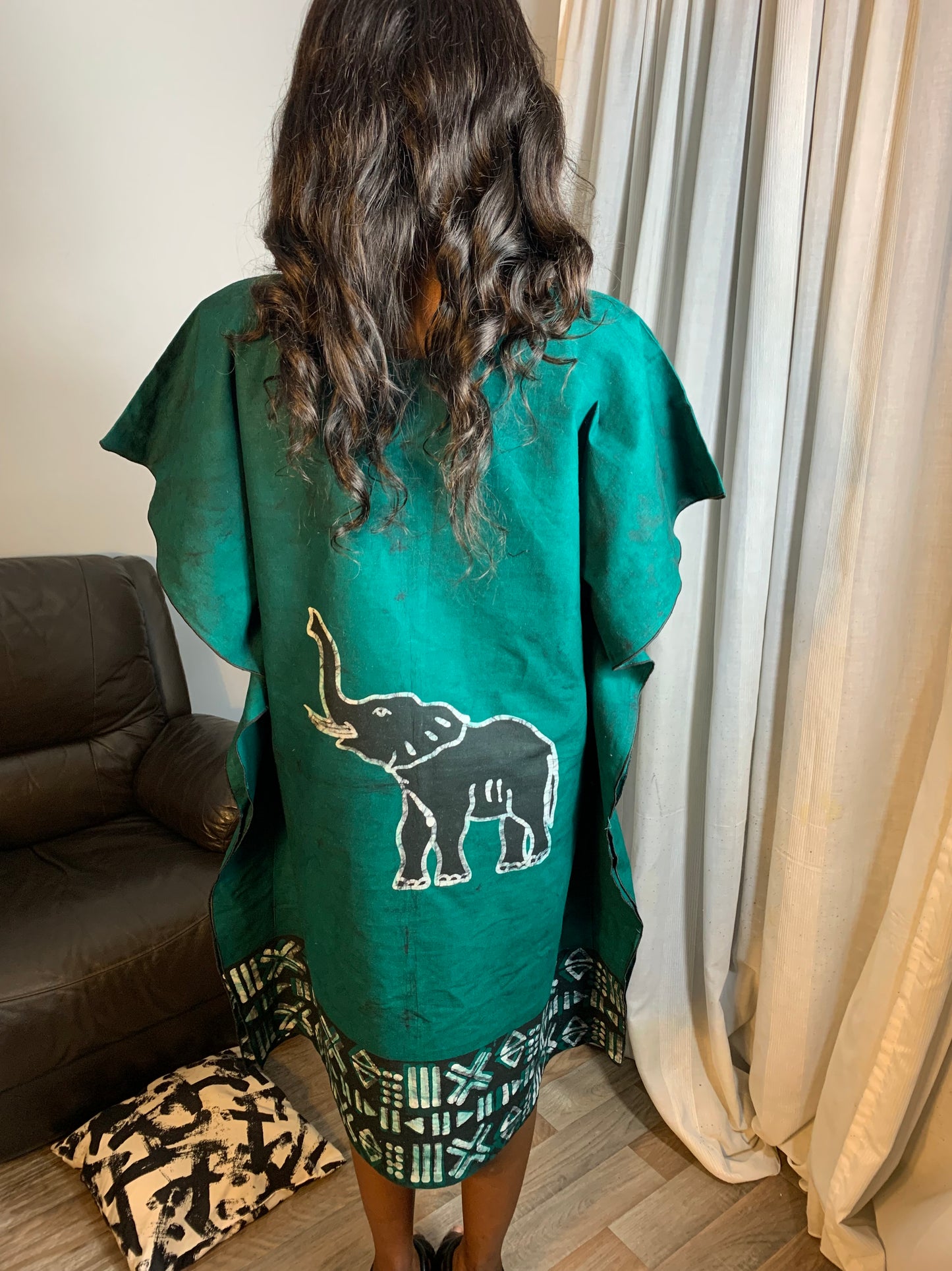 Robe batik Vert Artisanale Design 100%coton