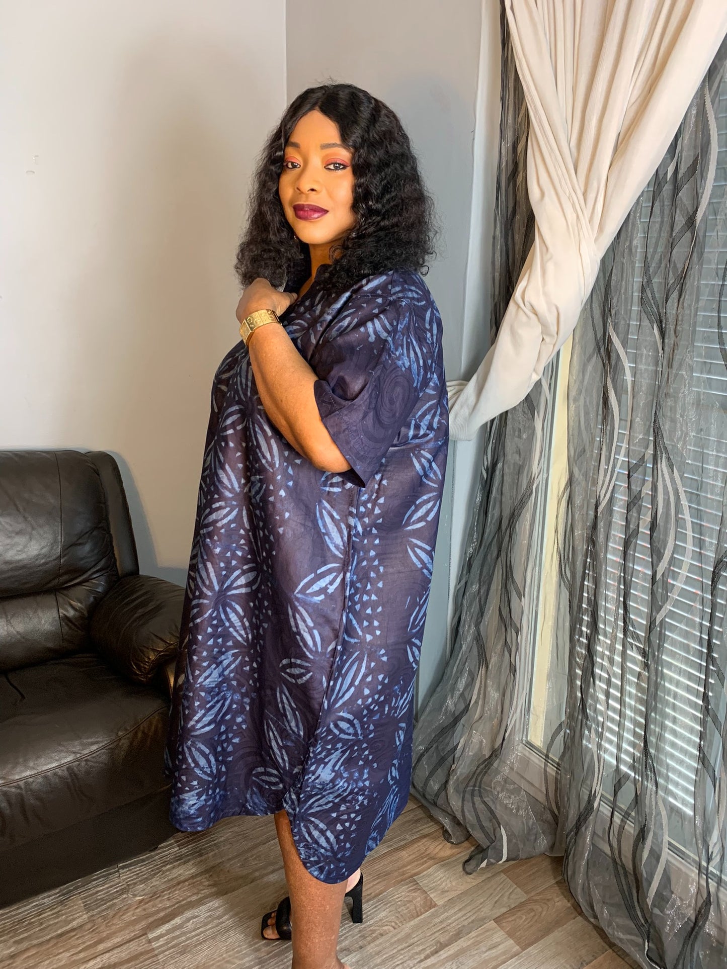 Robe Chemise Adire Tye and Dye