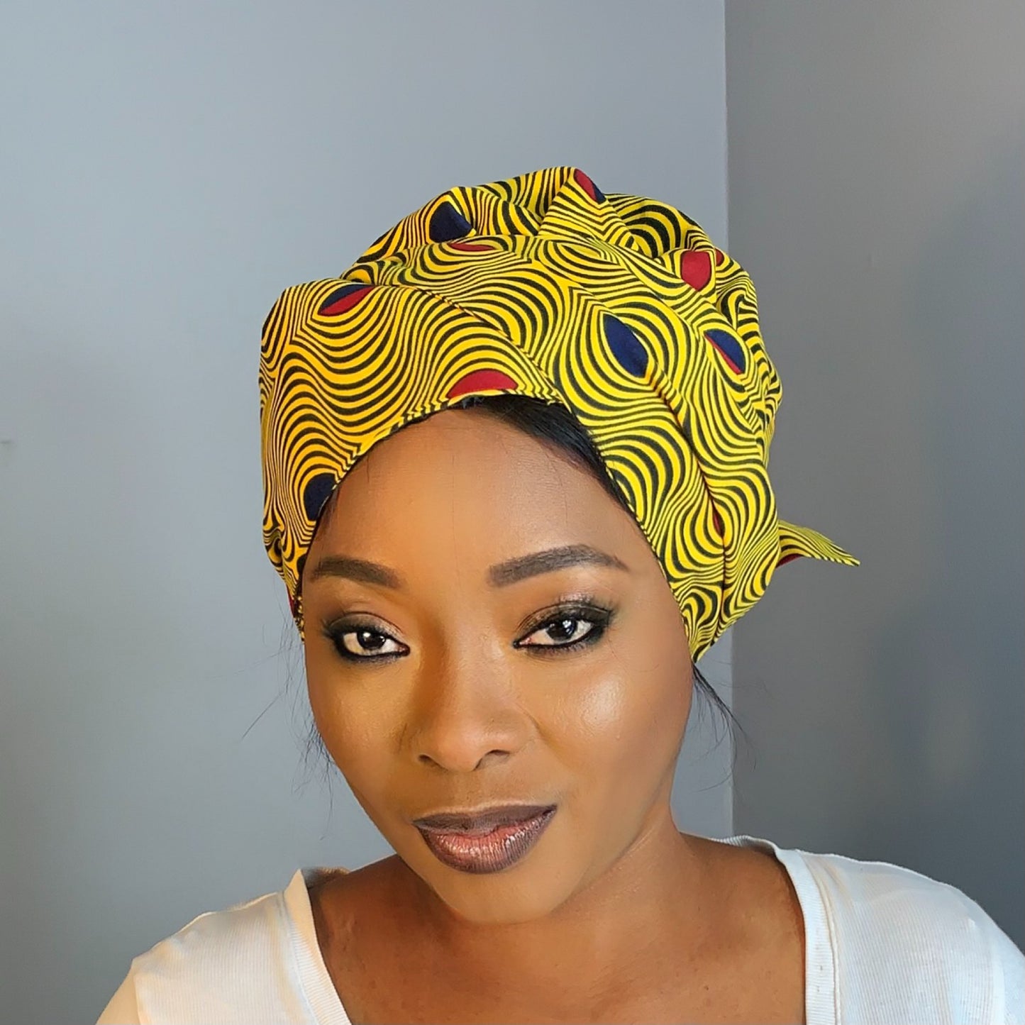 Yellow Satin Turban Hat