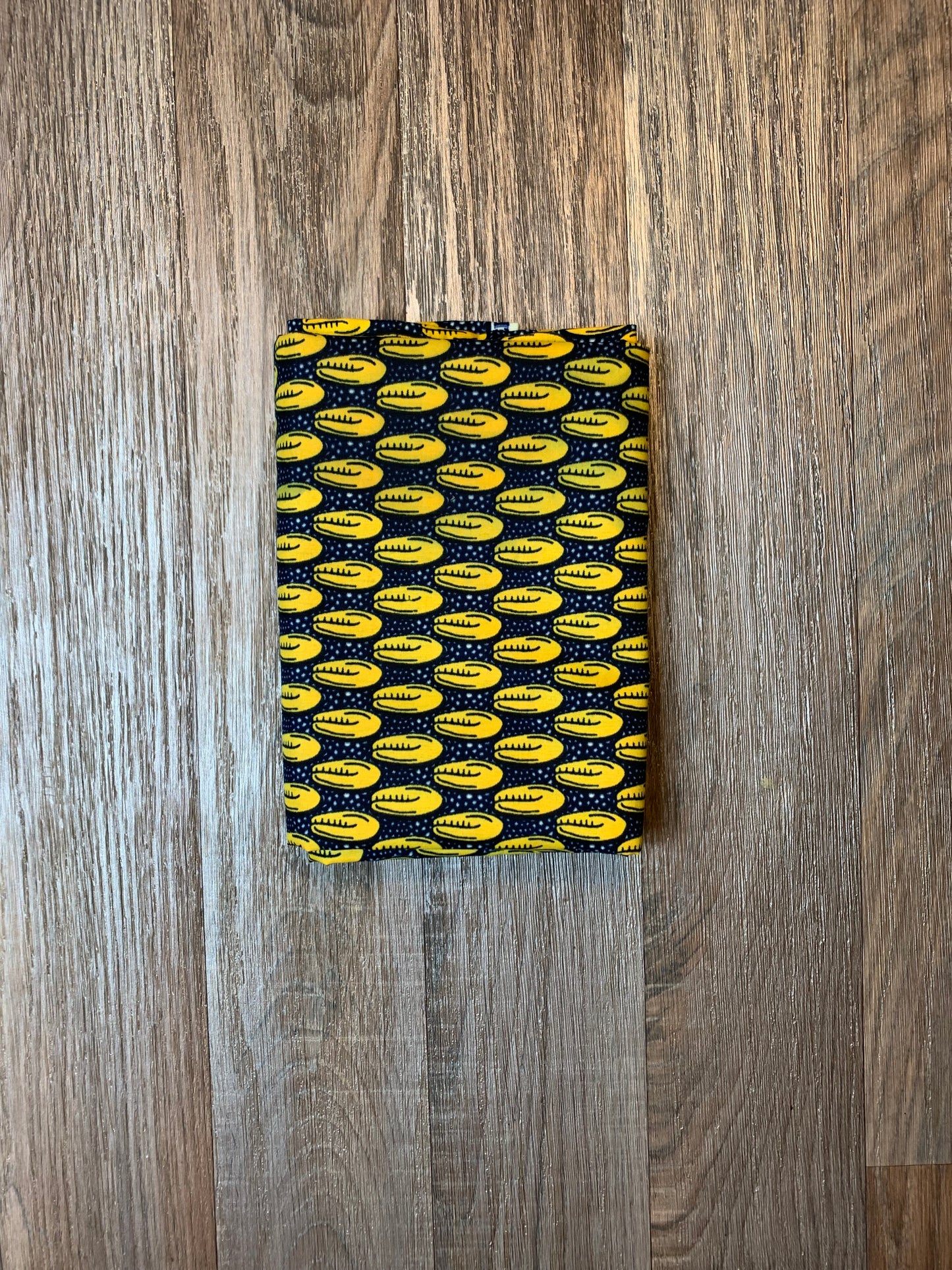 Fourlard turban Yellow Cauri pattern in African Wax