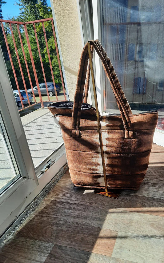 Gesteppte Patchwork-Wachs-Ankara-Tasche für Frauen