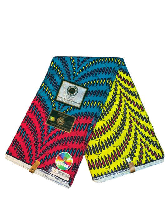 Afrikanische Wachsstoffe, 100 % Baumwolle, Ankara-Design, 1 bis 6 Yards, Wax Hitarget, authentisches Muster: Kollektion