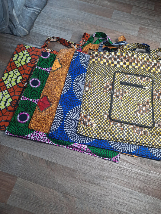 Faltbare Wachs-Einkaufstasche mit Reißverschluss