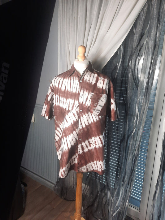 Bazin Batik Tye And Dye Ankara Oversize-Hemd mit Muster