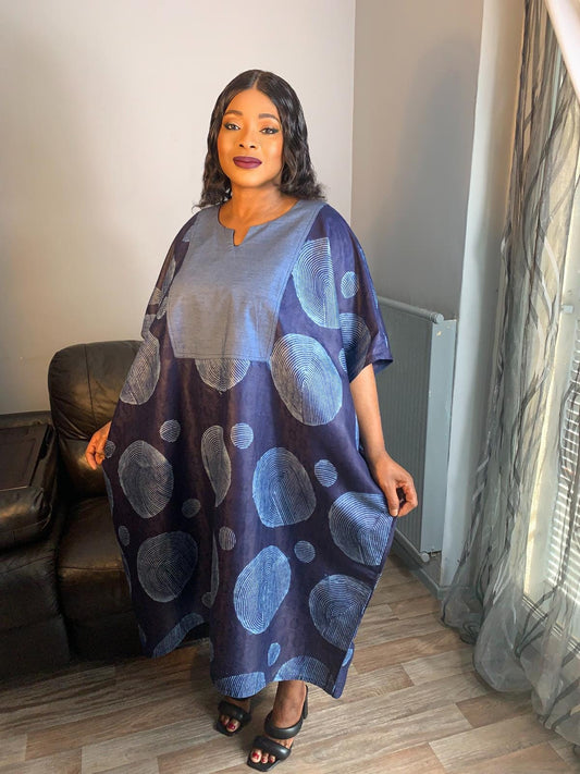 Damenkleid: Adire, Tye and Dye, Kampala, Batik.